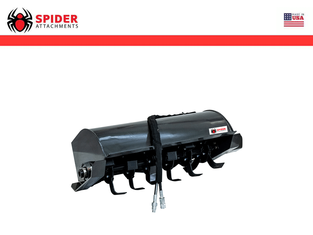 SPIDER Tiller for mini loader - Spider Attachments