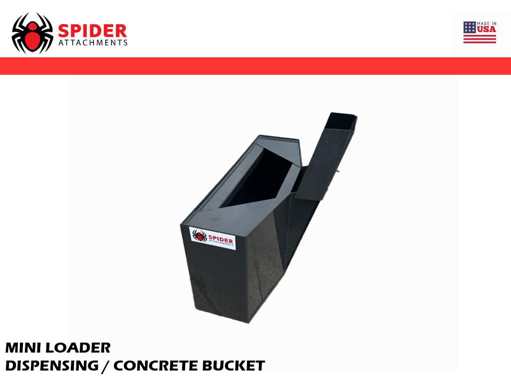 SPIDER dispensing bucket for mini loader - Spider Attachments