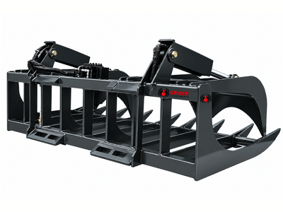 Spider Attachments Heavy Duty Root Grapple (45-75 HP) | Skid Steer Brush & Log Attachment