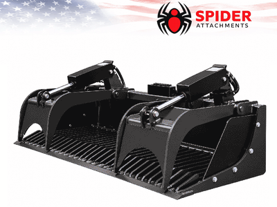 SPIDER Heavy-Duty Skid Steer Rock Grapple Attachment | 50–75 HP Loaders