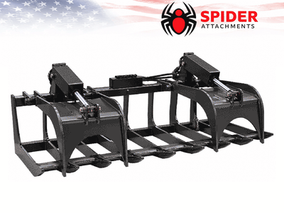 Spider Attachments Heavy Duty Root Grapple (45-75 HP) | Skid Steer Brush & Log Attachment