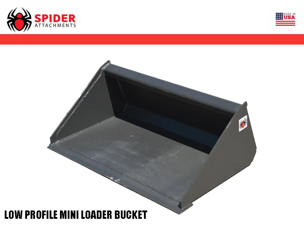 SPIDER General purpose Low Profile Buckets for Mini Loader